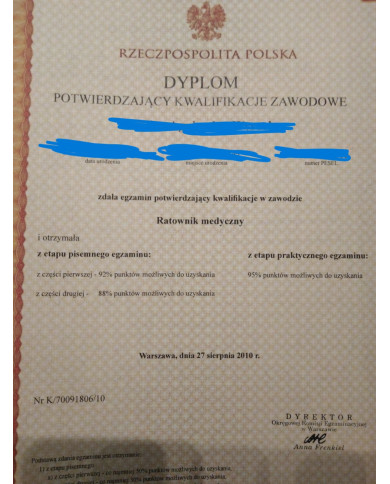 Świadectwa kursów/Dyplomy na zamówienie